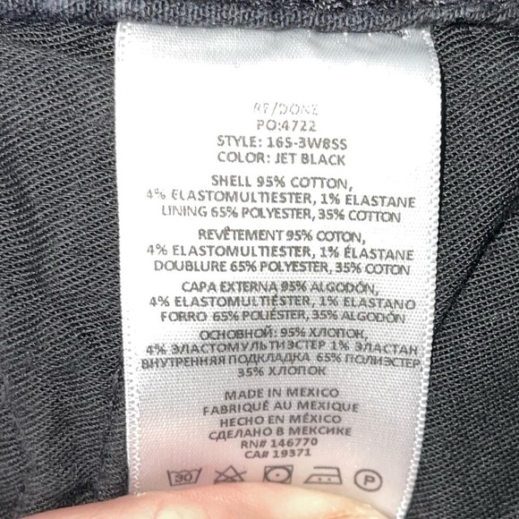 Re/Done Rigid Denim 80s Slim Straight Jet Black Button Fly Jeans Sz 30 - Picture 14 of 14